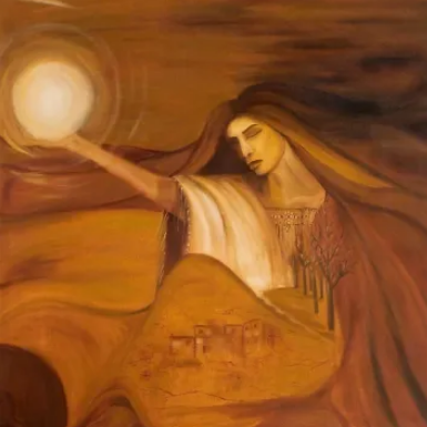 Before — oil painting by Dr. debi Story Maddox, 48 x 48 inches, Private Collection