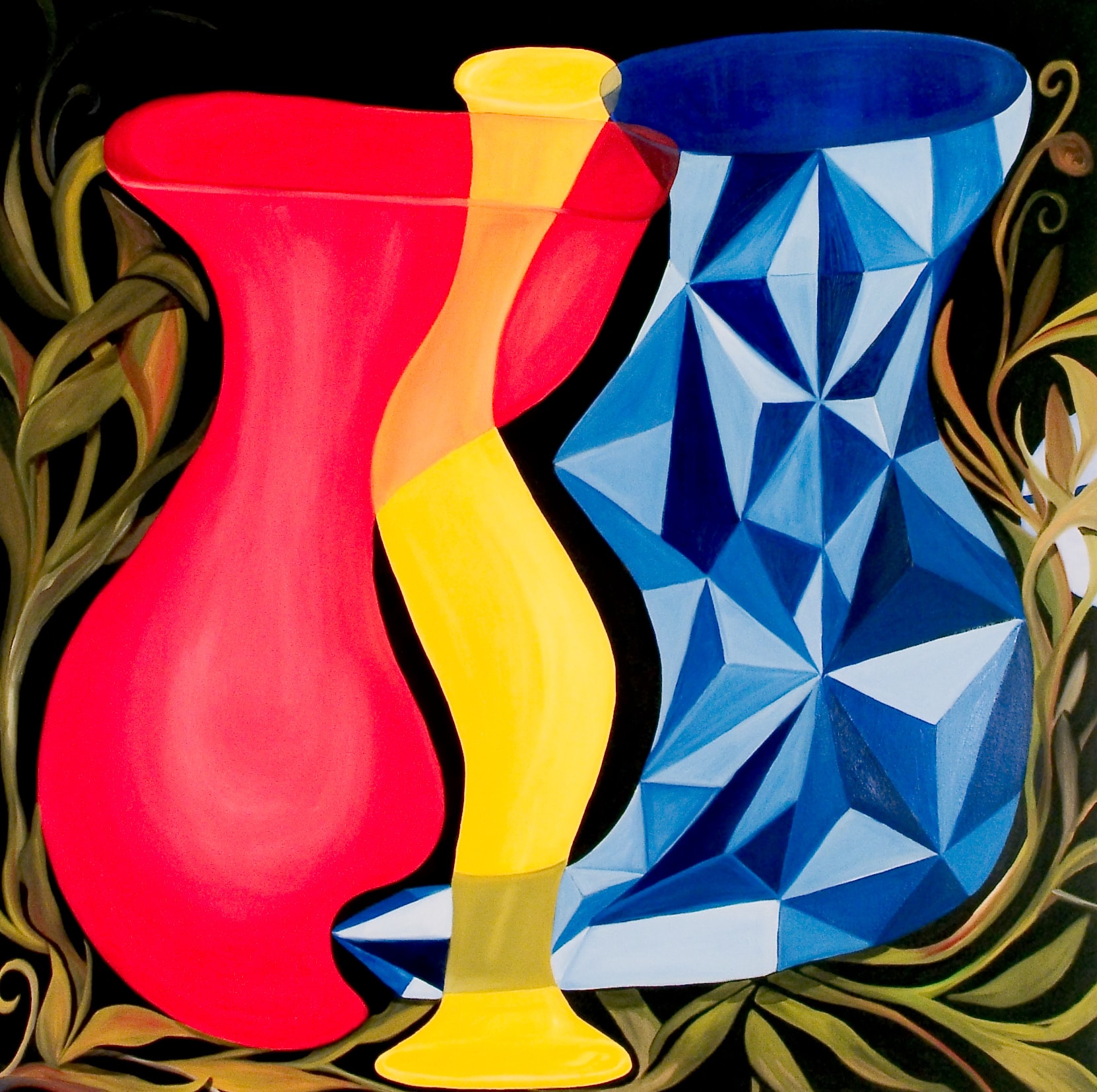 Earthen Vessel — Silica Series, oil painting by Dr. debi Story Maddox, 48 x 48 inches