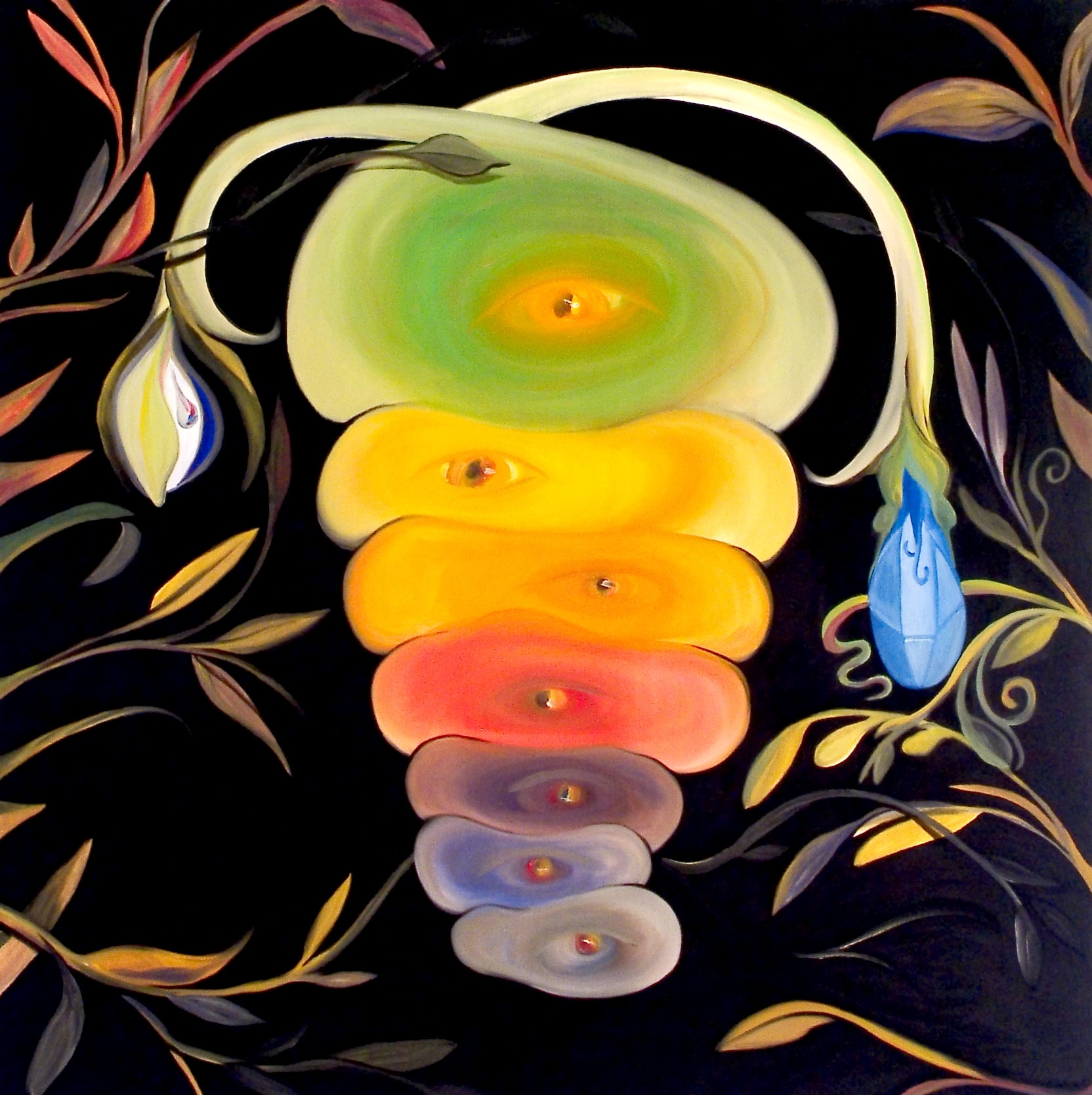 Wisdom — Silica Series, oil painting by Dr. debi Story Maddox, 48 x 48 inches