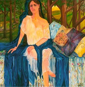 Song of Solomon Series, Rise Up My Love, SOS 1:16-17 — oil painting by Dr. debi Story Maddox, 48 x 48 inches