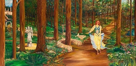 Song of Solomon Series, The Voice of My Beloved, SOS 3:1-2 — oil painting by Dr. debi Story Maddox, 36 x 72 inches