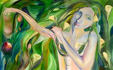 The First Tear of Sorrow — Spiritual Series, oil painting by Dr. debi Story Maddox, 36 x 72 inches, Private Collection