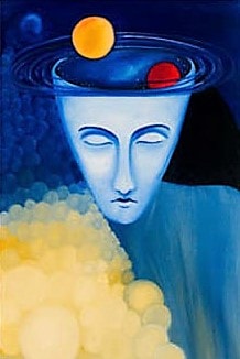 Time Out of Mind Series, Stars & Beyond — oil painting by Dr. debi Story Maddox, 24 x 24 inches