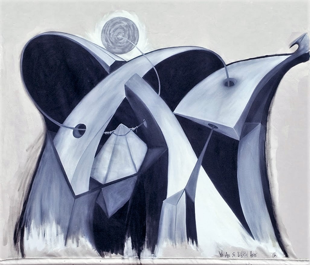 Moon's Back Series, We Are So Lightly Here — Wall Hanging by Dr. debi Story Maddox, 80 x 86 inches