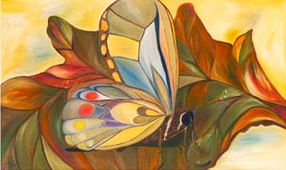 Butterfly — oil painting by Dr. debi Story Maddox, 36 x 48 inches, Private Collection