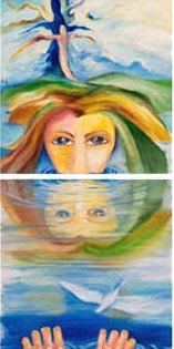 Ghosty Head — oil painting by Dr. debi Story Maddox, 14 x 18 inches each