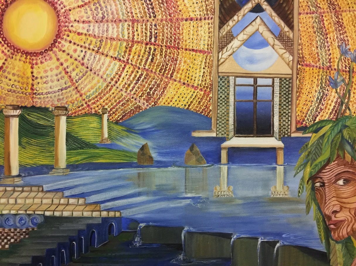 Passages — Wonderland Series, oil painting by Dr. debi Story Maddox, 24 x 36 inches
