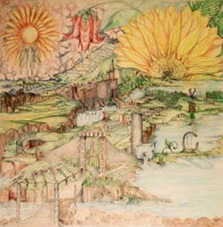 Bethbarai — Wordivore Series, Colored Pencil on Untreated Canvas, 48 x 48 inches
