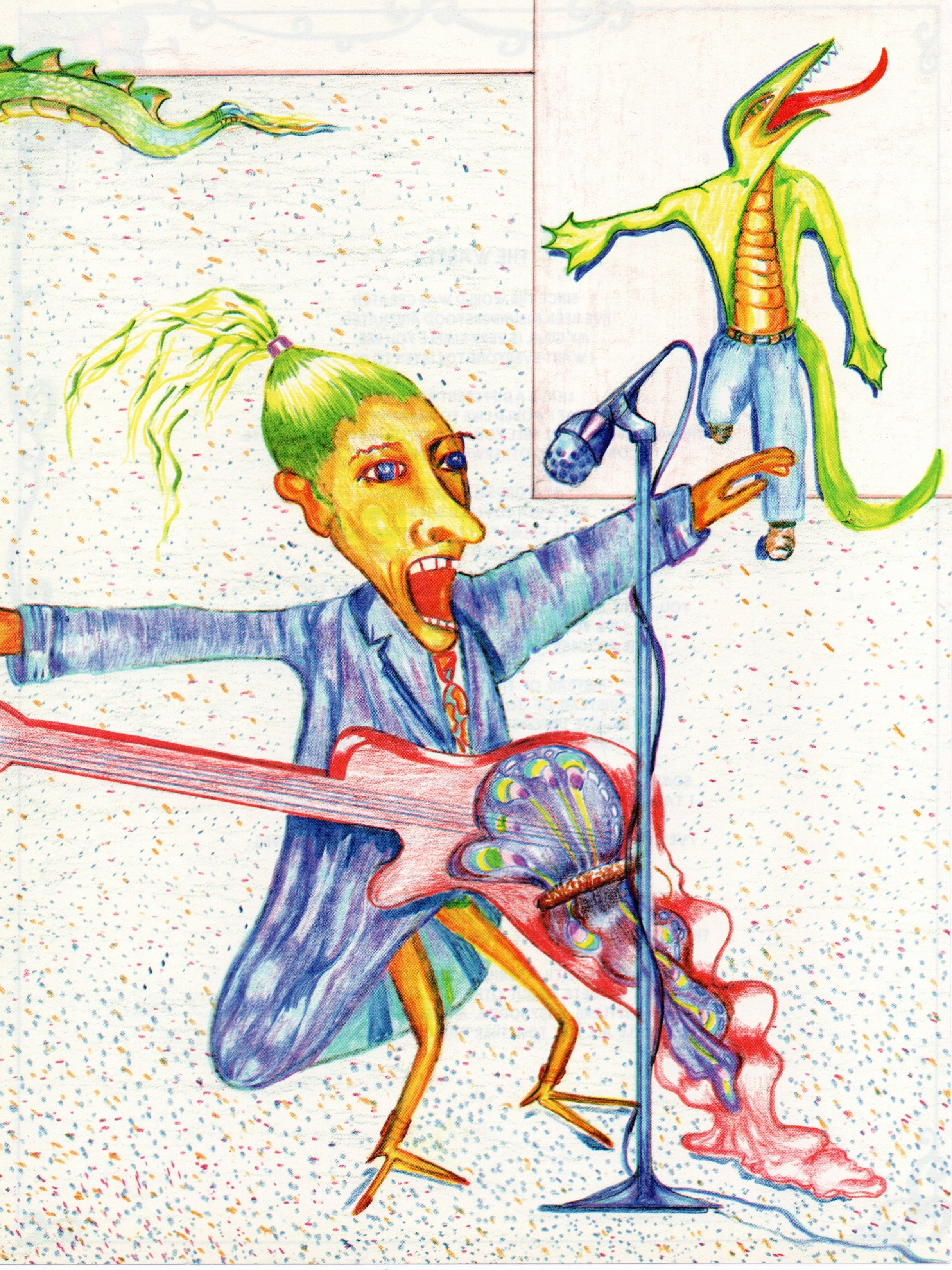 Rock-It — Wordivore Series, Colored Pencil on Untreated Canvas, 48 x 48 inches